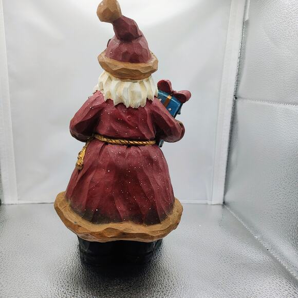 Rustic Santa Resin Figurine Christmas Holiday Decor Gift Carrying Stick - Picture 9 of 12